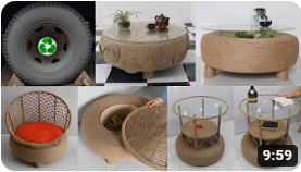 Мебель из старой шины. Идеи ремесел из джута