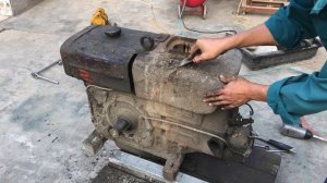 Restoration old  concrete mixer bomb and engine diesel| Restore repair antique old construction too