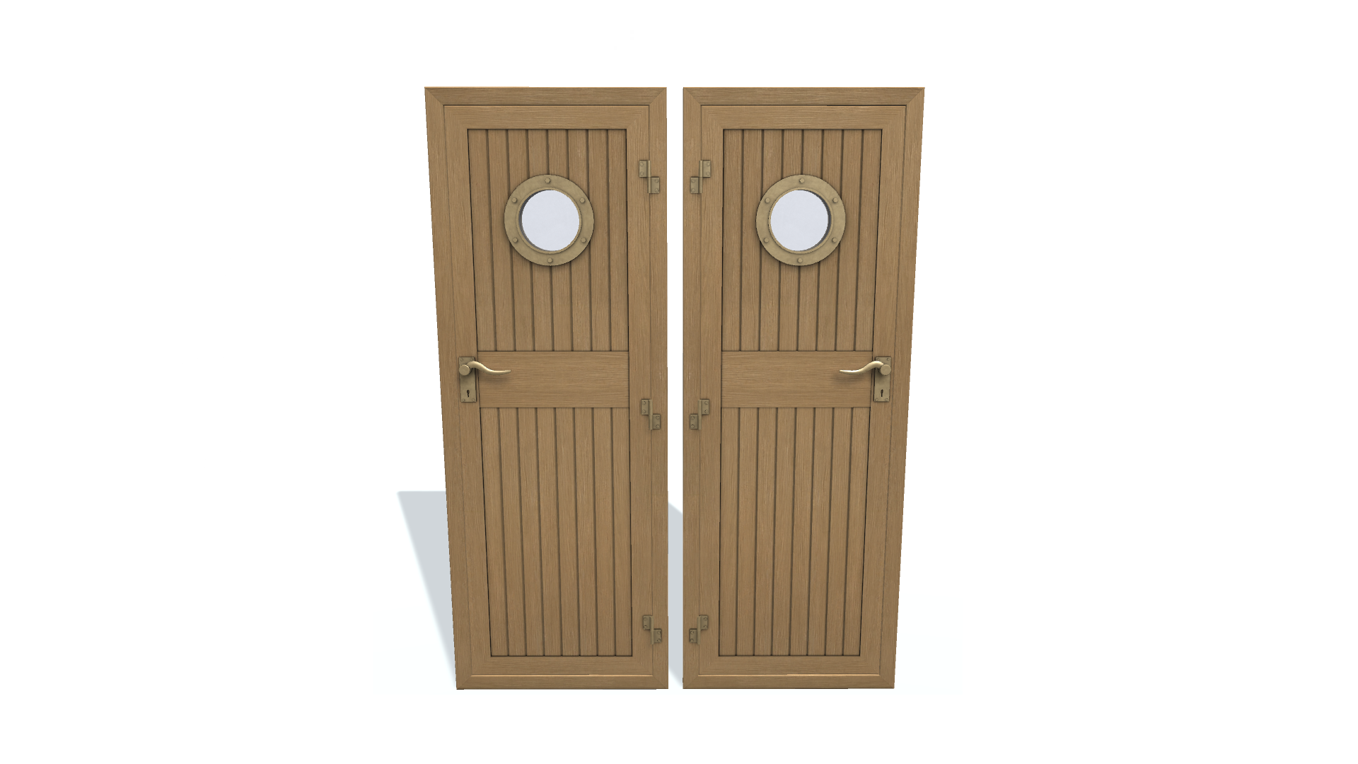 3D model.  Ship wooden door C. Деревянная корабельная дверь.