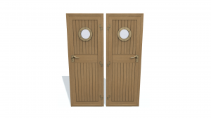 3D model. Ship wooden door C. Деревянная корабельная дверь.