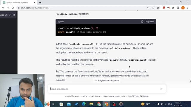 Functions in Python | Print Function | Learning Python With ChatGPT4