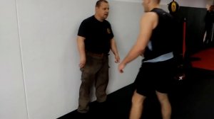Защита от угрозы ножом к шее спереди