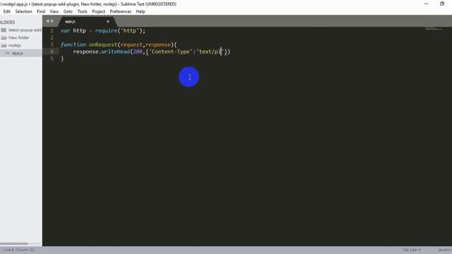 Node.js - Tutorial - First Hello world application run