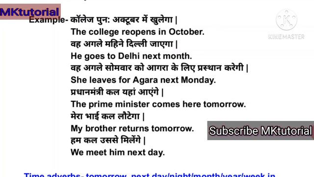 Present indefinite tense for future actions.वर्तमान काल का प्रयोग भविष्य में By MKtutorial