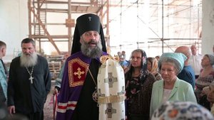 Строящийся Успенский кафедральный собор Майкопа отметил престольный день