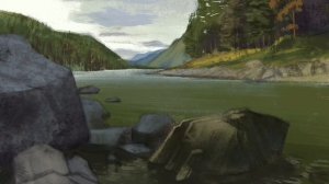 РИСУЮ НА АЙПАДЕ //  РЕЧНОЙ ПЕЙЗАЖ ?