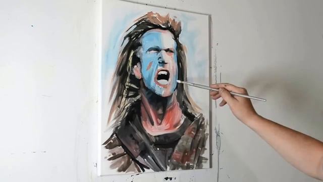 Braveheart Painting - Mel Gibson as William Wallace смотреть онлайн