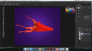 Photoshop Tutorial | Fácil Efecto Dispersión Splash de Pintura | Easy Shoe Paint Splash