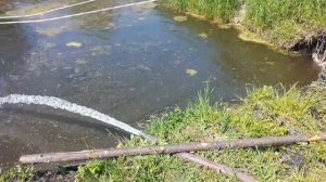 Сделал плотину на речке и накачал мотопомпой воду в свой пруд!