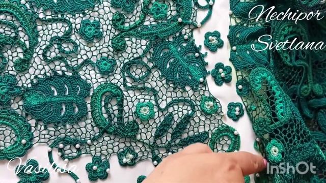 Вяжем рукав и соединяем с основной частью платья "Изумрудная сказка" смотреть онлайн