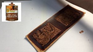 Покраска тиснения с использованием костного масла, проникающих красок и антик пасты