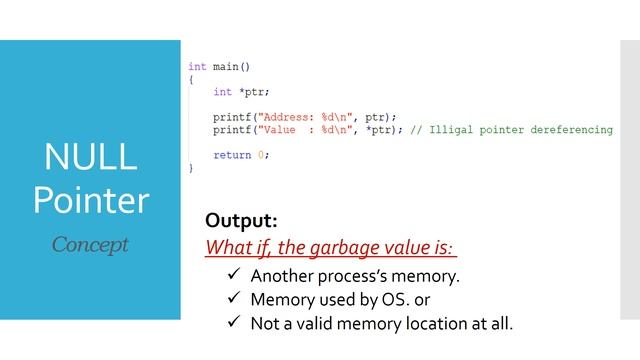 NULL Pointer in C example or What is NULL Pointer in C