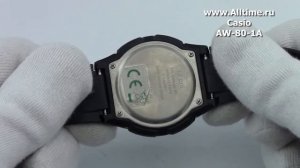 Мужские японские наручные часы Casio AW-80-1A