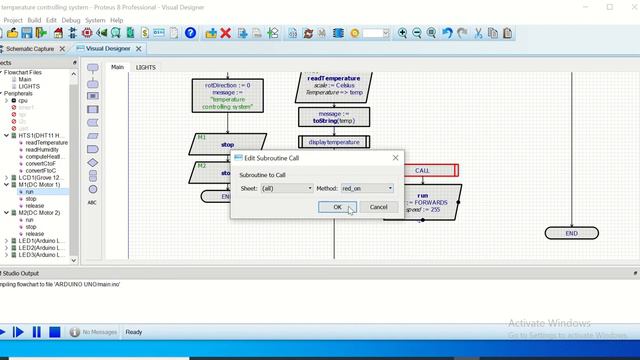 A software simulation to make a temperature controlling system in proteus software