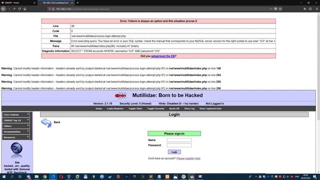 SQL инъекции - Простые SQL инъекции Mutilladae смотреть онлайн