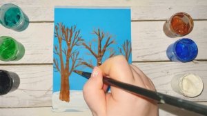 Как нарисовать зиму гуашью. Урок рисования для детей