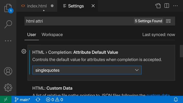 VS Code Tips — Switching To Single Quotes For Attribute Completions In Html