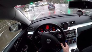 POV Drive: VW Passat B6 Variant 2.0 TDI DSG (rainy day)