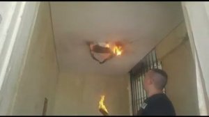 Краш тесты, поджог натяжного потолка