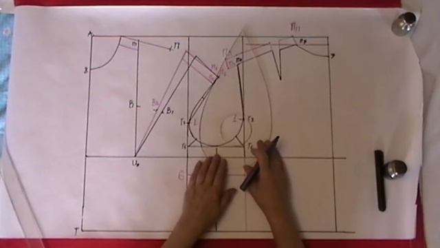 Блузка в романтическом стиле. Часть1. Построение чертежа с углубленной проймой. смотреть онлайн