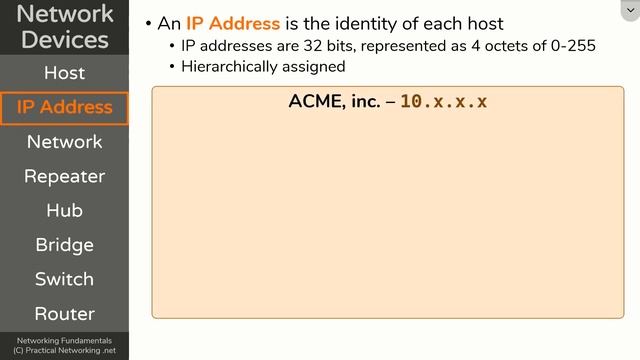 Network Devices - Hosts, IP Addresses, Networks - Networking Fundamentals - Lesson 1a