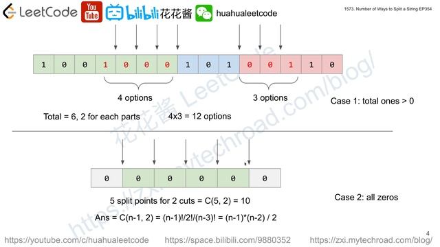 花花酱 LeetCode 1573. Number of Ways to Split a String - 刷题找工作 EP354 смотреть онлайн