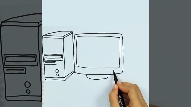 КАК РИСОВАТЬ КОМПЬЮТЕР ПОЭТАПНО | УРОК РИСОВАНИЯ ДЛЯ ДЕТЕЙ | How to draw Computer for kids