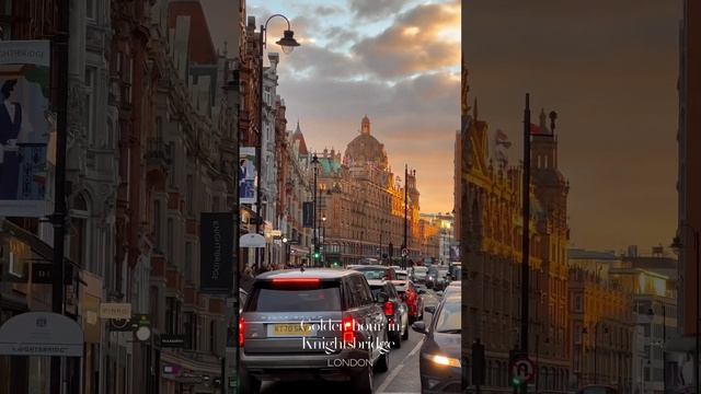 Golden hour in Knightsbridge, London ?? #harrods #goldenhour #sunset #knightsbridge #visitlondon