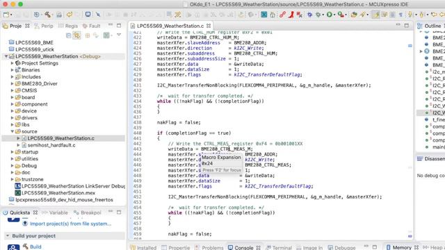 6 MCUXpresso SDK Tutorial: I2C on OKdo E1 board in "Weather Station" project. смотреть онлайн