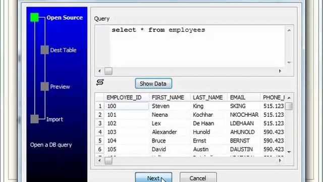 Export SQLite query results to MySQL