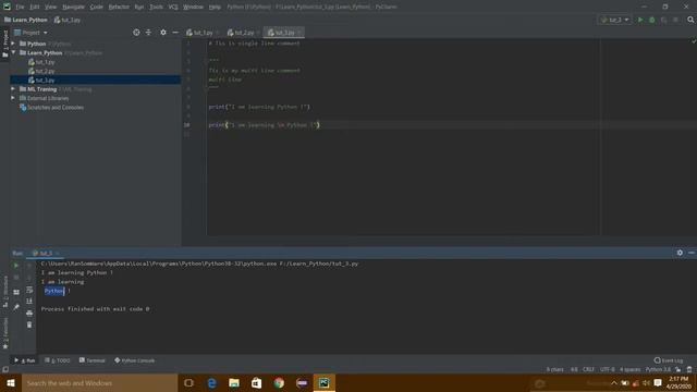 Python for absolute beginners tutorial 3 || Comments and Escape sequence ||