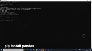 modulenotfounderror no module named 'pandas' | How to install  pandas from cmd