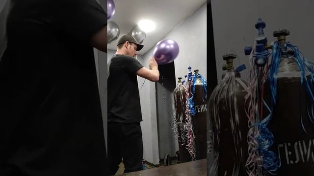 делаю фонтан из 15 шариков хром серебро/фиолетовый. смотреть онлайн