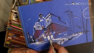 Городские зарисовки Новосибирск Urban Sketching Изо-медитации Процесс рисования #StayHome #WithMe