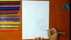 Как нарисовать варежки. Онлайн-школа рисования "Малевашки"