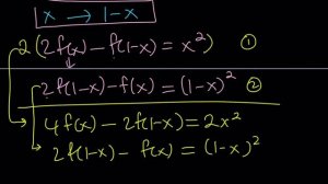 Solving 2f(x)-f(1-x)=x² | Math Olympiads