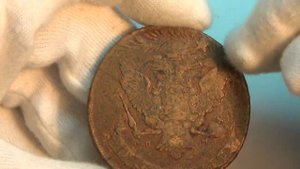 два пятака Екатерины 2 перечекан из тазика #медная #монета