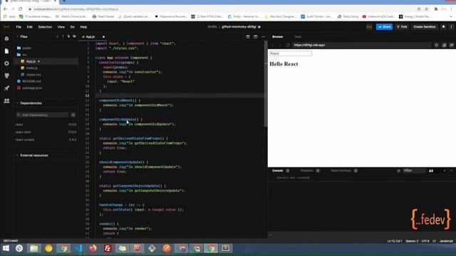 Reactjs lifecycle methods execution order смотреть онлайн