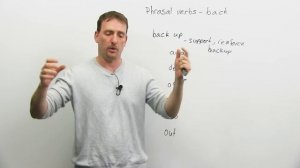 Phrasal Verbs with BACK: "back up", "back off", "back out"...