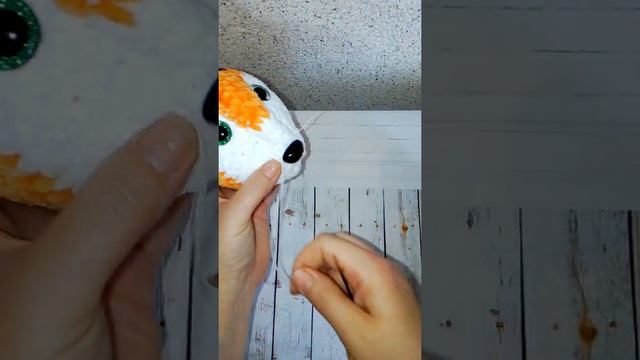 Вязаный тигр утяжка мордочки.