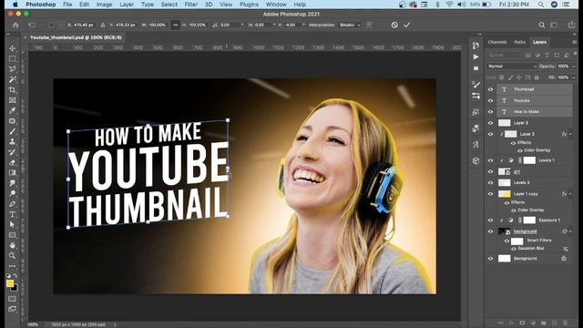 How To Make YOUTUBE THUMBNAIL in Photoshop | Youtube Thumbnail kese banaye (Hindi) -2022