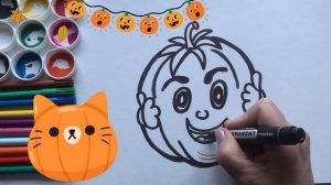 Draw pumpkin for kids | Рисуем тыква для детей раскраска | kabak boyama çizmeyi öğrenin