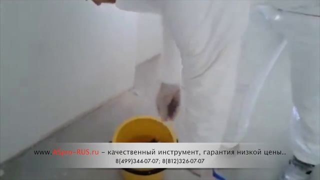 Покраска подъезда в многоквартирном доме фактурной краской безвоздушным краскопультом ASPRO 6000