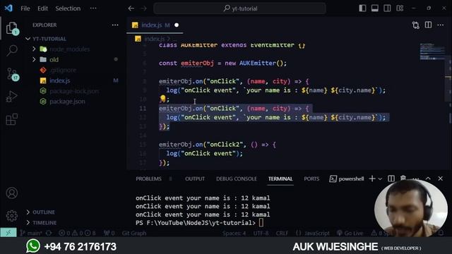 ? NODE JS | COMPLETE TUTORIAL - Part 09 | SINHALA | Work With EventEmitter | AUK Learning Center