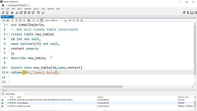 06 SQL NOT NULL Constraint in MySQL