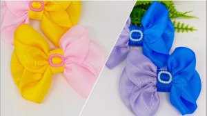 МК. Маленькие бантики на повседневку из широкой репсовой ленты.