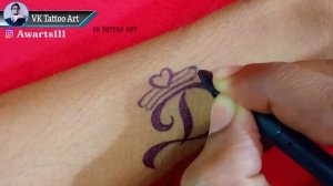 Alphabet D tattoo kaise banaye | how to make d letter tattoo with crown