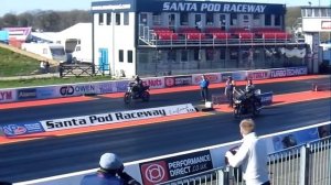 Santa Pod Raceway Yamaha FJR1300A vs Suzuki Bandit 1200 (K6 model)