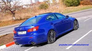 Lexus IS-F 5.0 V8. Acceleration and loud Exhaust Sound