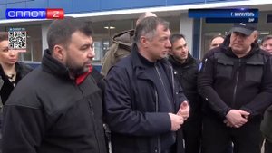 Денис Пушилин и Марат Хуснуллин посетили строящиеся дома в Мариуполе